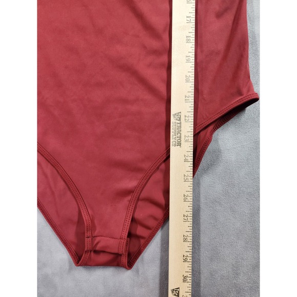 MONAT GEAR Body Suit New Womens Size Large Maroon Nylon Spandex Mock Neck NWT - Picture 10 of 13